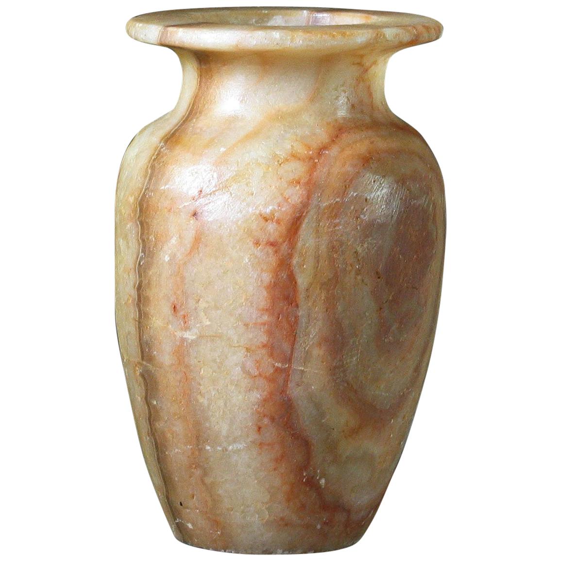 Egyptian Alabaster Vase in Antique Taste, 20th Century