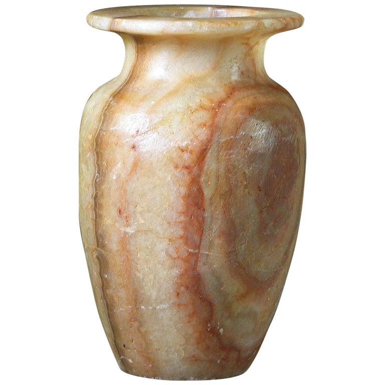 Egyptian Alabaster Vase in Antique Taste, 20th Century at 1stDibs