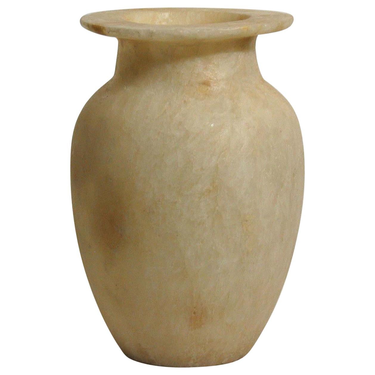 Egyptian Alabaster Vase in Antique Taste, 20th Century