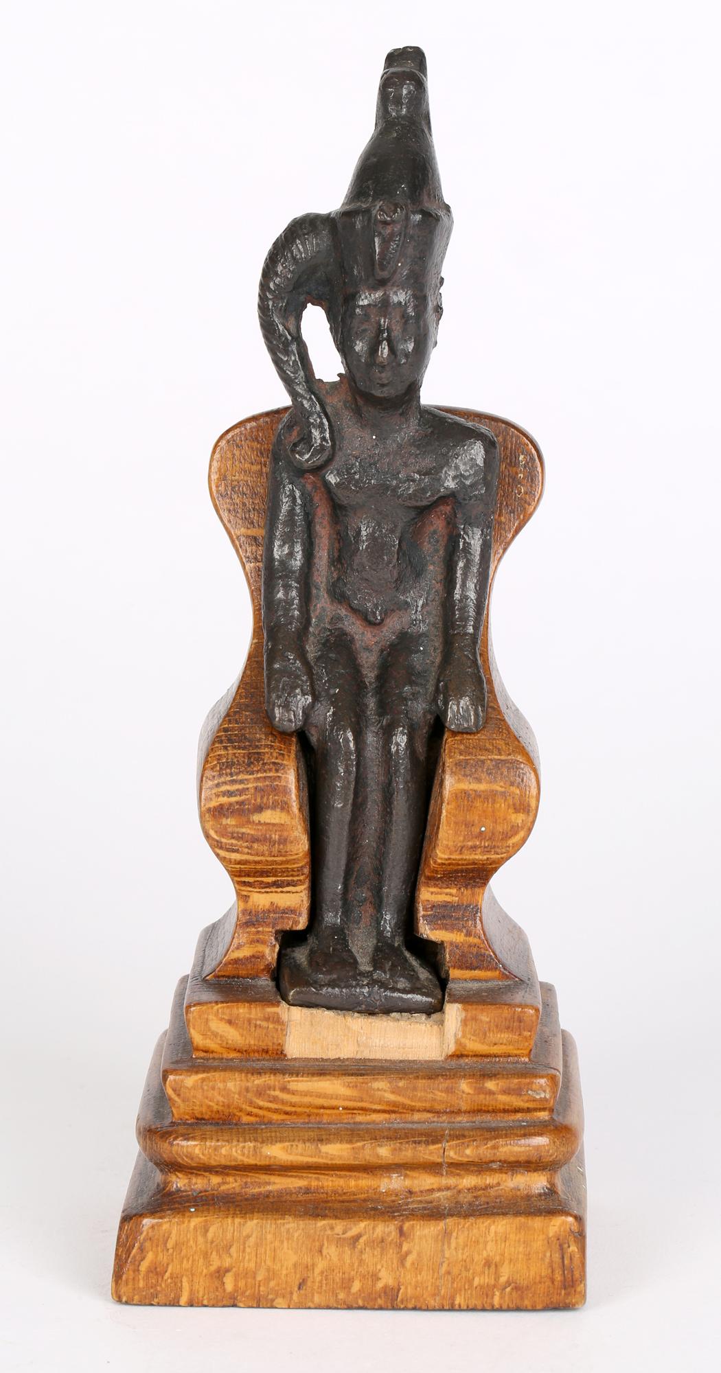 Egyptian Antique Bronze Seated Statue of Harpokrates For Sale 10