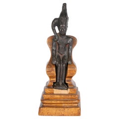 Egyptian Antique Bronze Seated Statue of Harpokrates