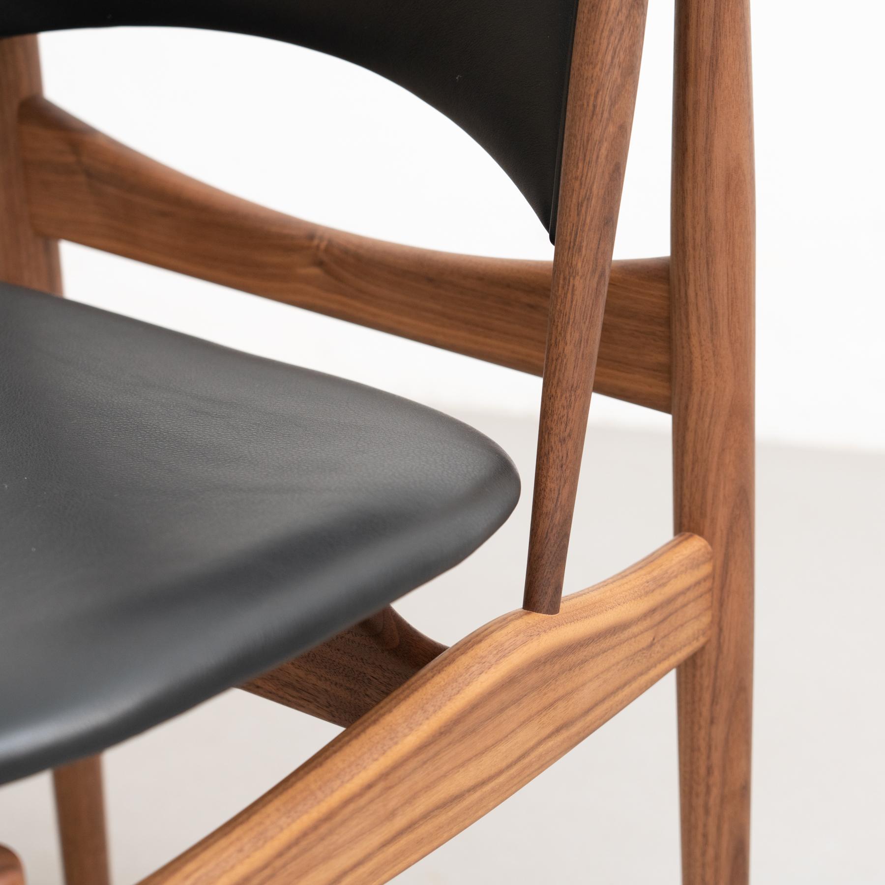 Danish Egyptian Armchair in Wood and Leather, by Finn Juhl