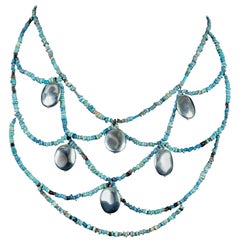 Egyptian Beads Webbed Necklace and Earrings