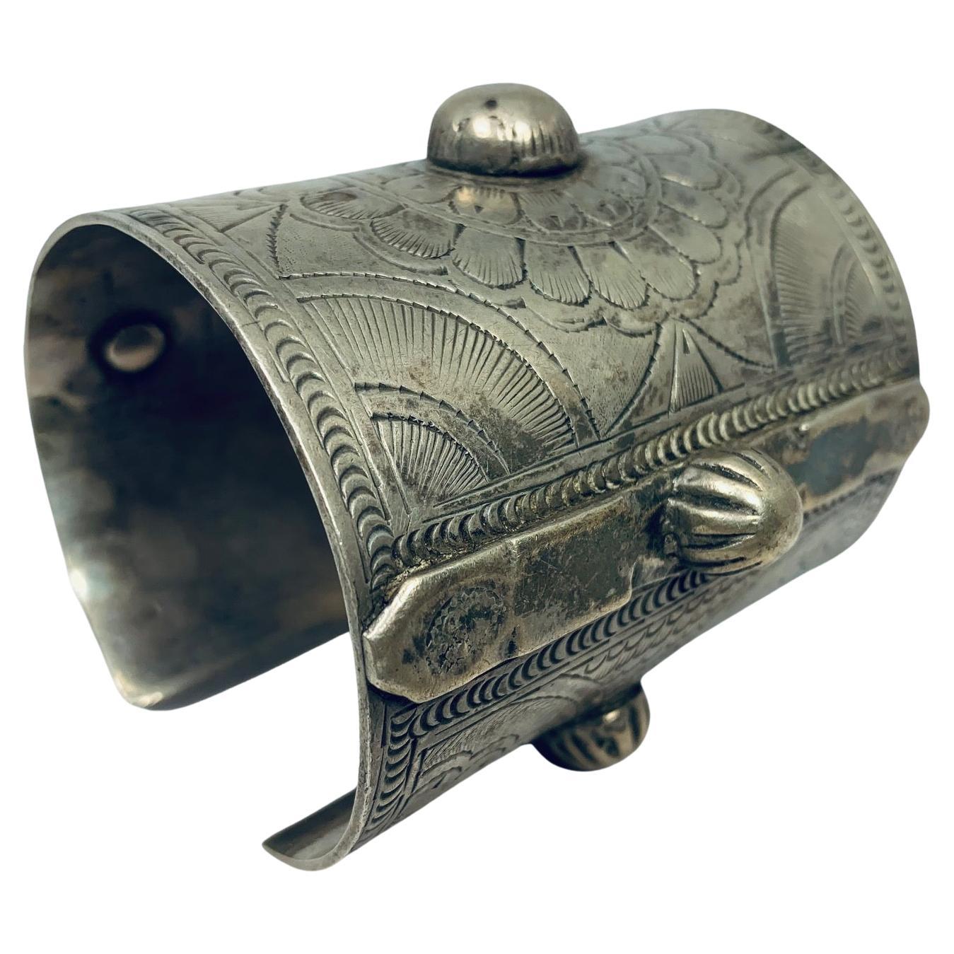 Egyptian Bedouin Silver Cuff Bracelet