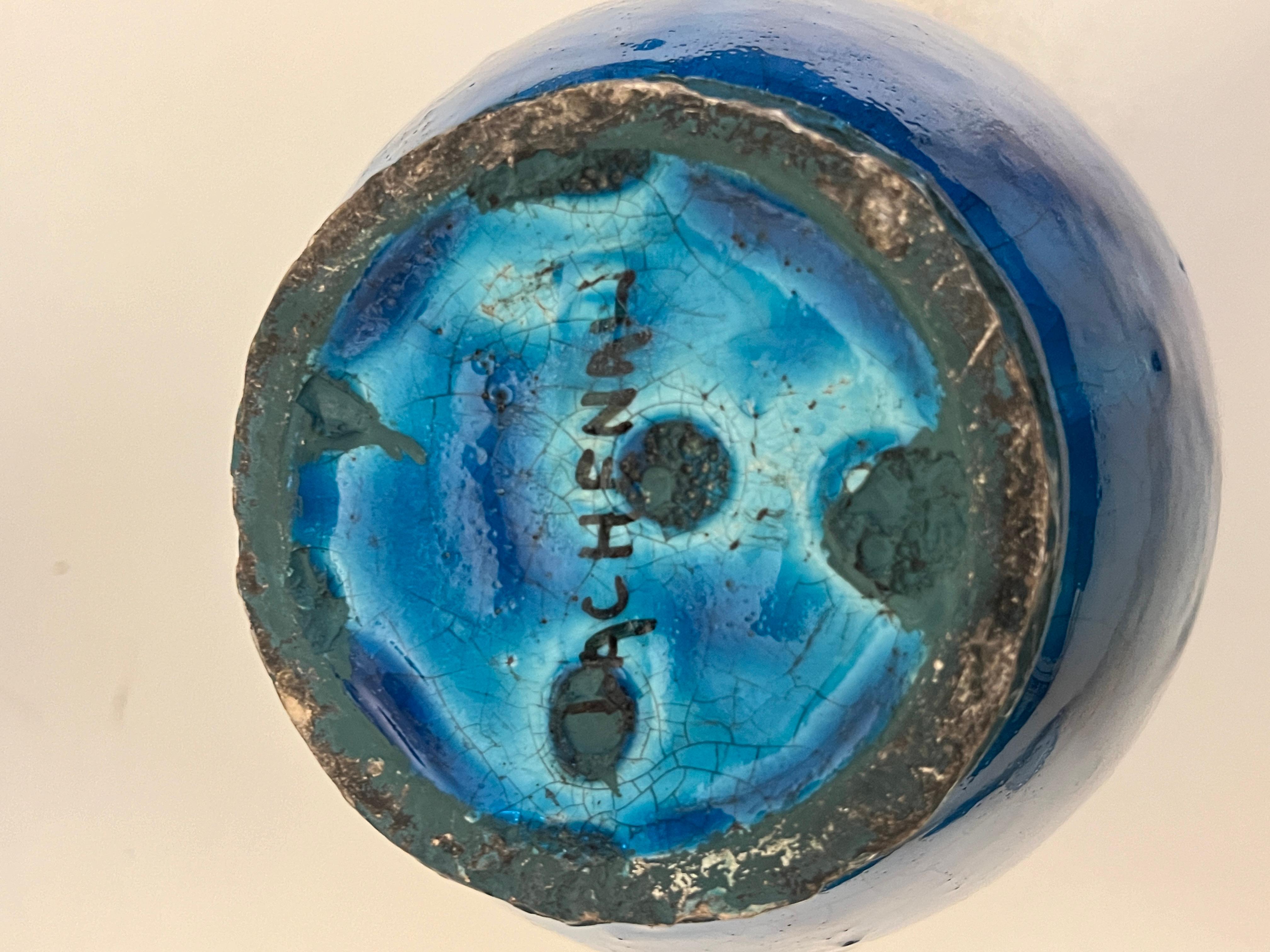 Poteries Vase d'art français bleu égyptien de Lachenal en vente