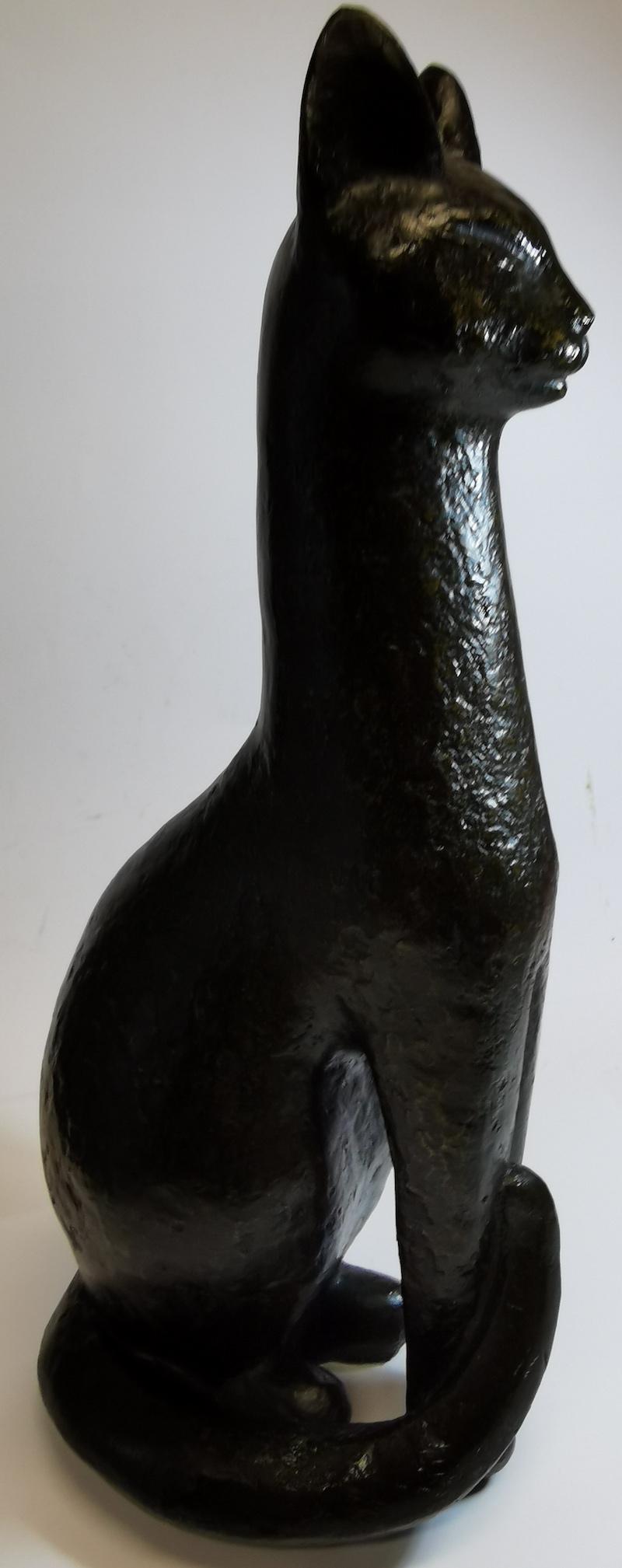 Egyptian Bronze Cat In Good Condition For Sale In Paradise Point, Queensland