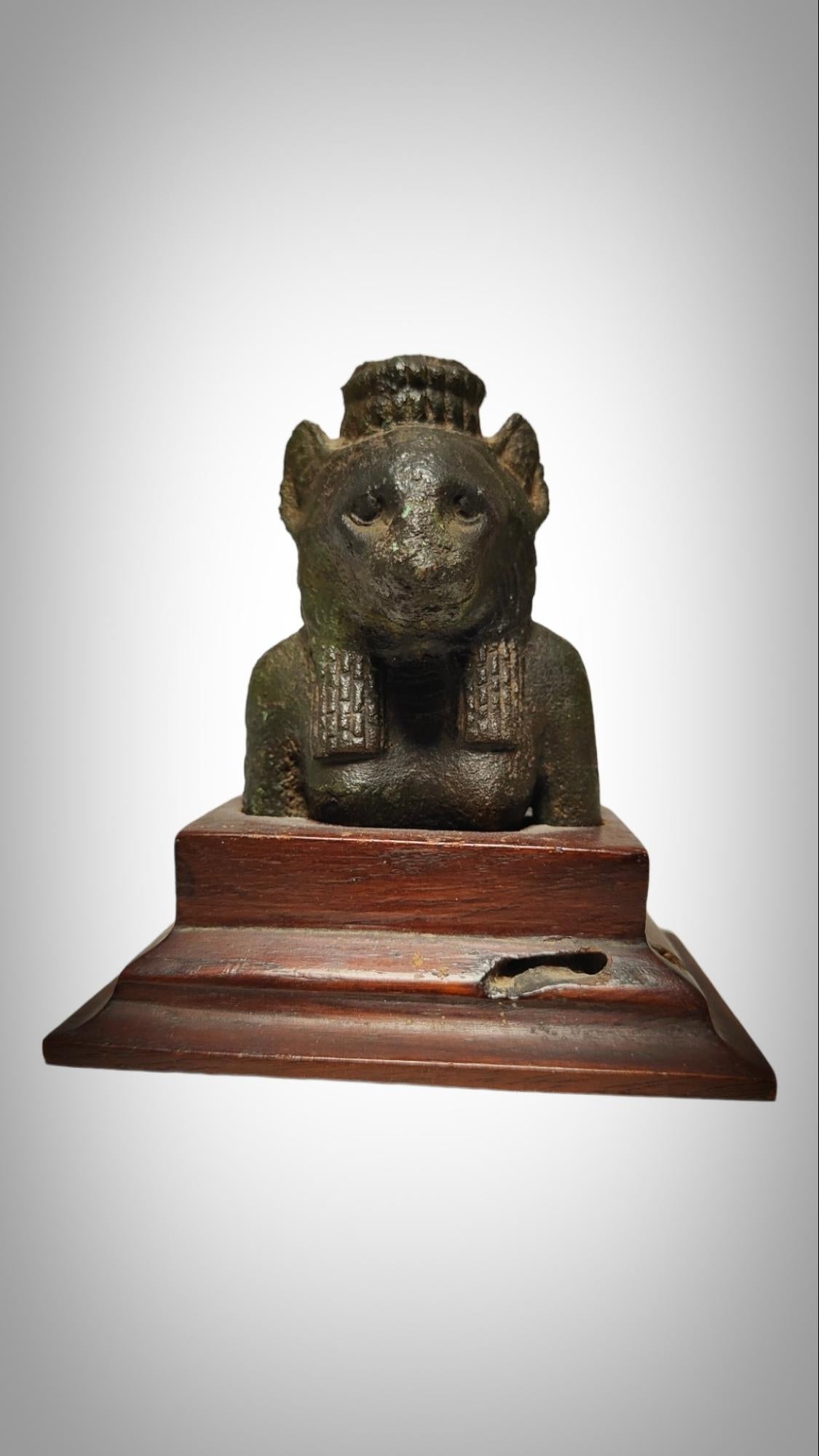 Egyptian Bronze Figure of a Seckhmet Lion-Headed Goddess, 21st/25th Dynasty, 107 For Sale 4