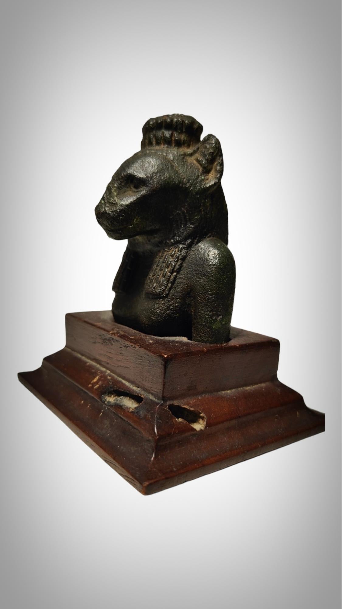 Egyptian Bronze Figure of a Seckhmet Lion-Headed Goddess, 21st/25th Dynasty, 107 For Sale 7