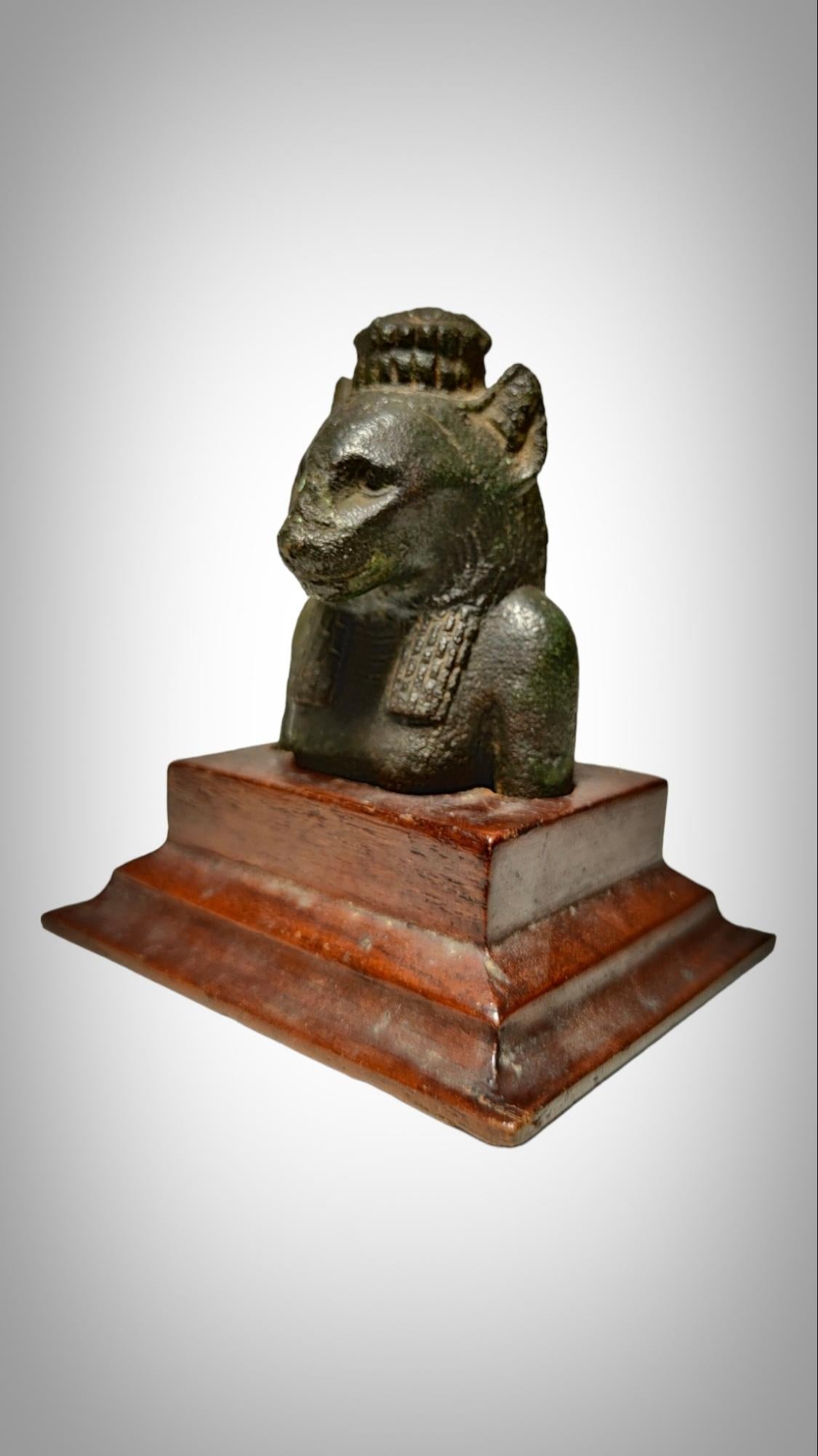 18th Century and Earlier Egyptian Bronze Figure of a Seckhmet Lion-Headed Goddess, 21st/25th Dynasty, 107 For Sale