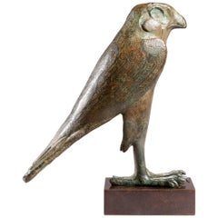 Egyptian Bronze Horus Falcon, Late Dynastic Period, 664-343 BC