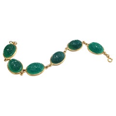 Egyptian Carved Scarab Link Bracelet