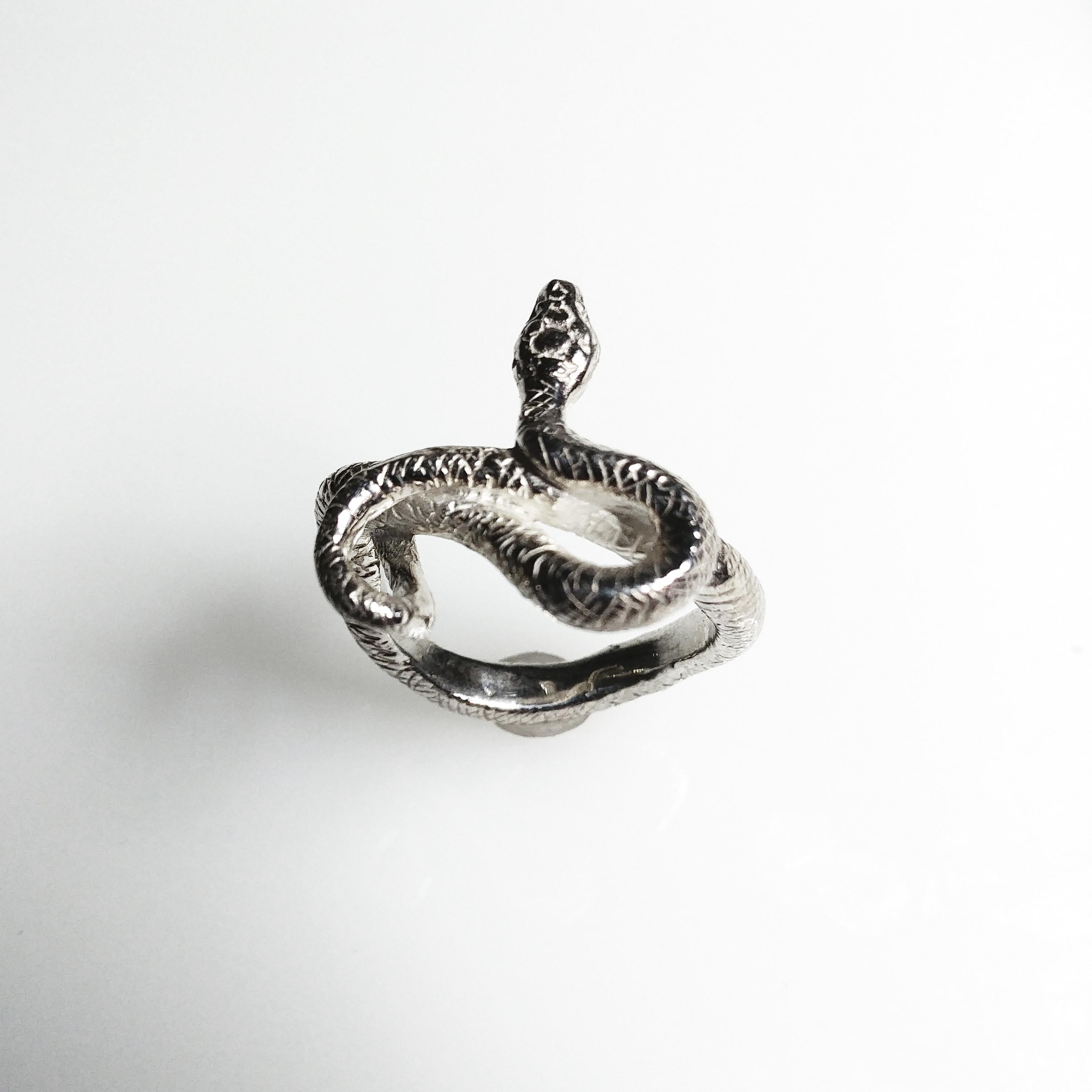 Byzantine Egyptian Chunky Wadjet Twisted Snake Ring in Sterling Silver For Sale