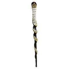Vintage Egyptian Cobra Marquetry Inlaid Walking Stick