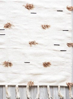 Tapis en coton égyptien doux sable blanc tissé à la main Kilim