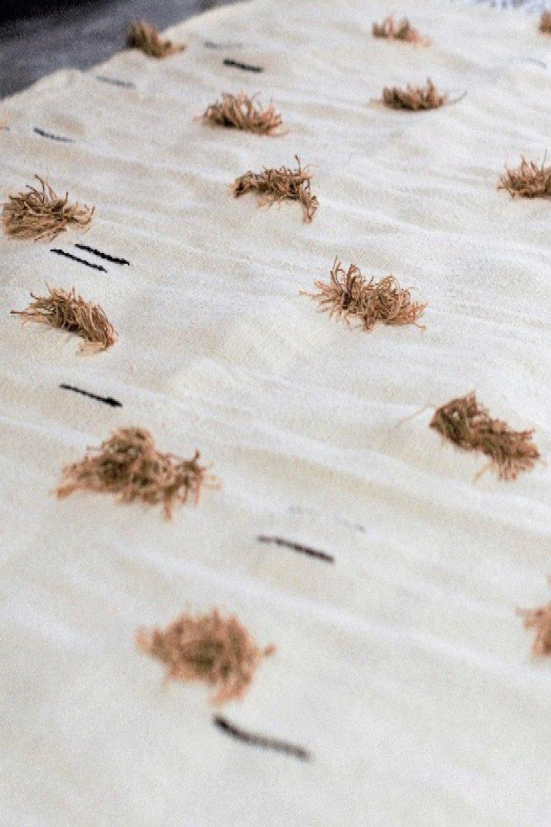 Ägyptische Baumwolle Soft Sand Weiß Handgewebter Vorleger Kilim im Zustand „Neu“ im Angebot in Mississauga, CA