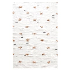 Tapis en coton égyptien doux sable blanc tissé à la main Kilim