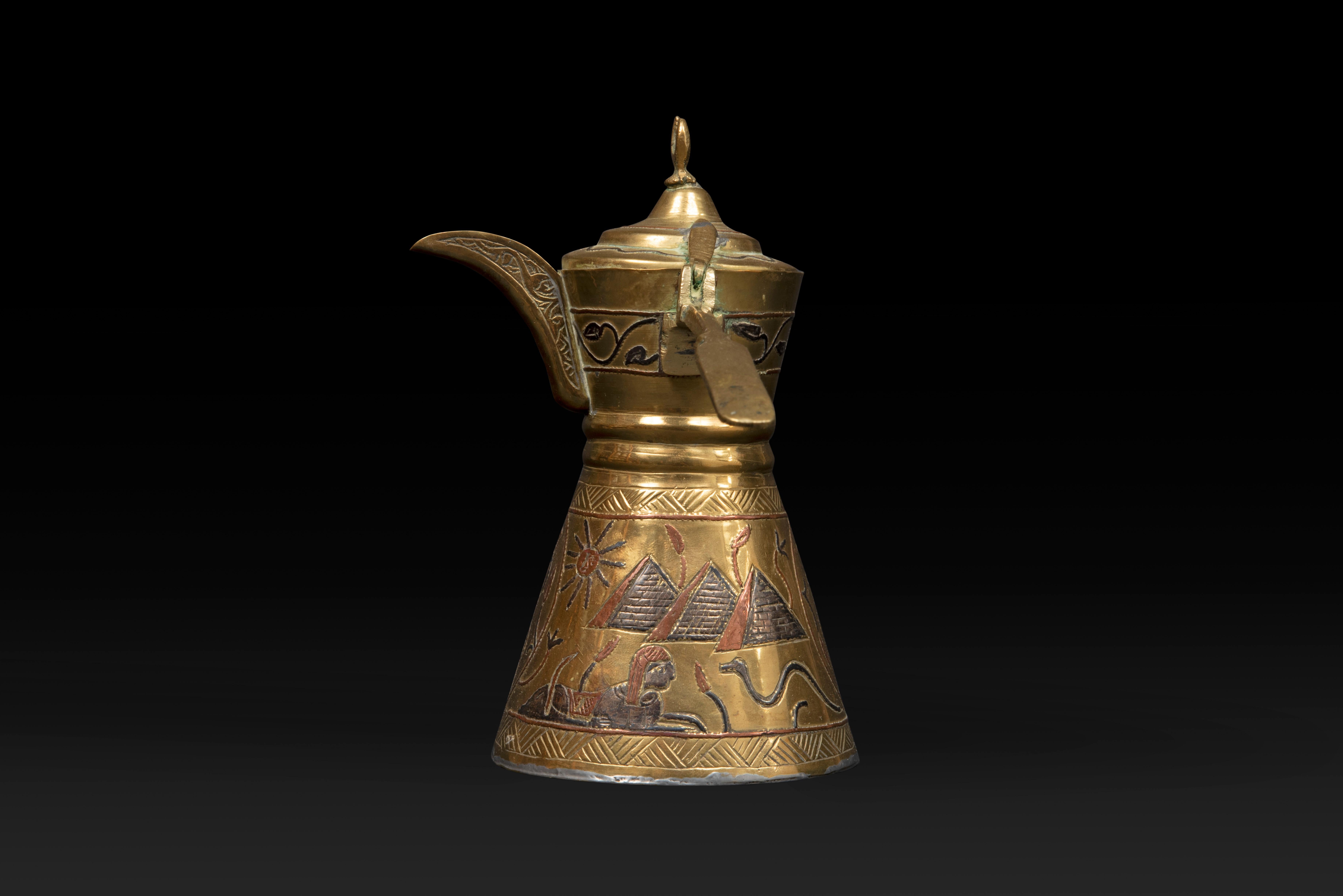 Hand-Crafted Egyptian Dallah Coffee Pot: A Symbol of Hospitality and Cultural Richness For Sale
