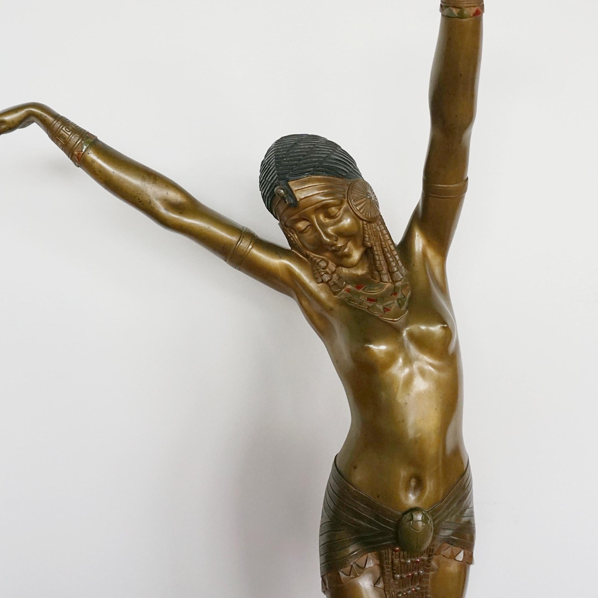 „ägyptische Tänzerin“ eine Original-Bronzeskulptur von Demetre Chiparus  im Angebot 6