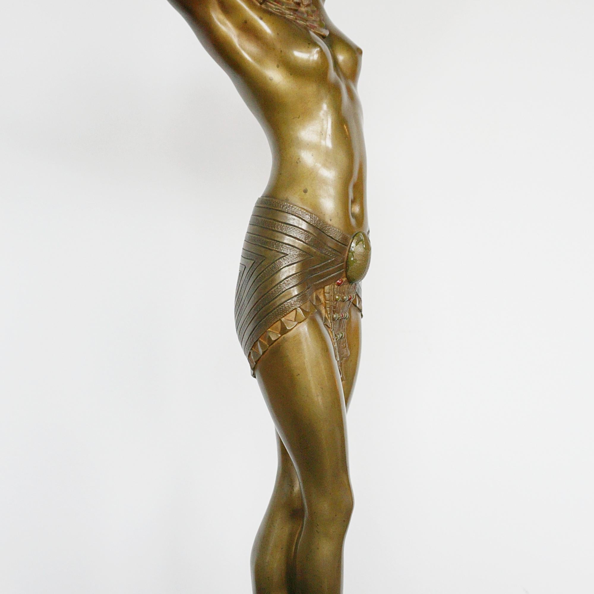 Début du 20ème siècle « Danseuse égyptienne », une sculpture originale en bronze de Demetre Chiparus  en vente