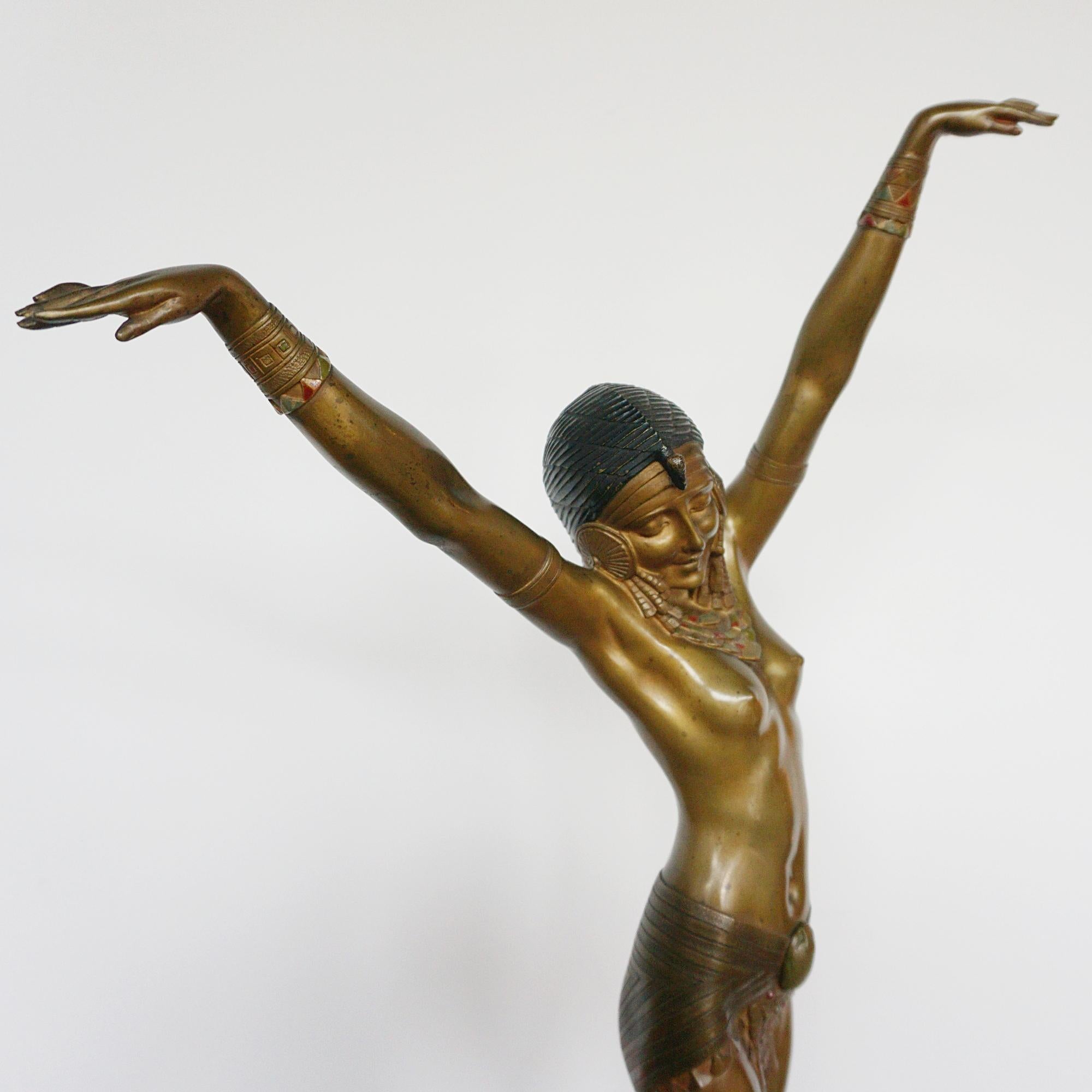 'Egyptian Dancer' an Original Bronze Sculpture by Demetre Chiparus  For Sale 1