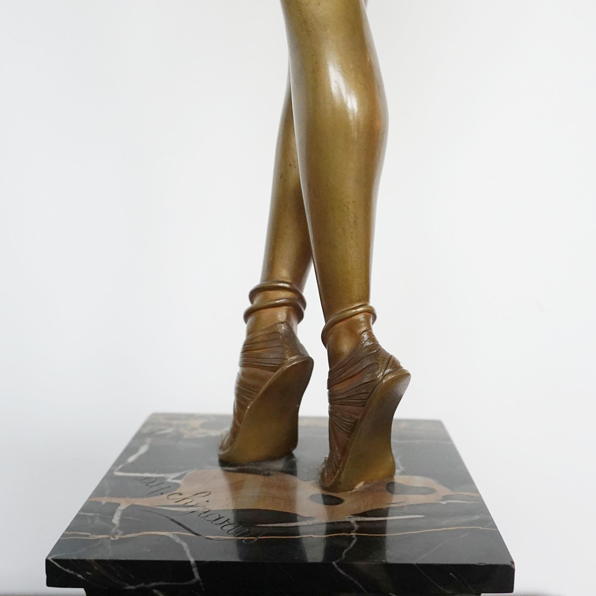 « Danseuse égyptienne », une sculpture originale en bronze de Demetre Chiparus  en vente 2