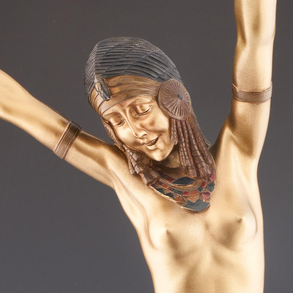 'Egyptian Dancer' Original Bronze Sculpture by Demetre Chiparus For Sale 3