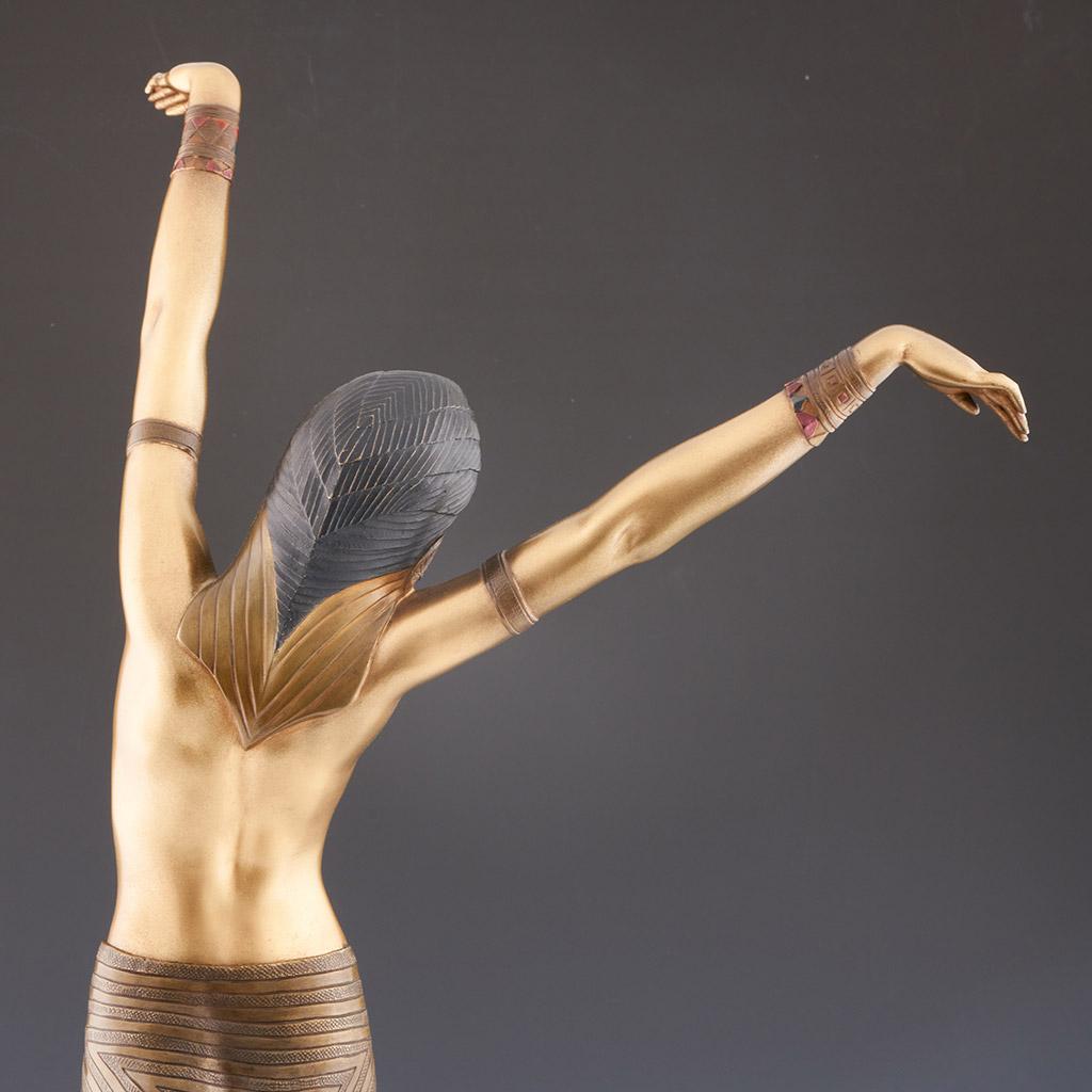'Egyptian Dancer' Original Bronze Sculpture by Demetre Chiparus For Sale 4