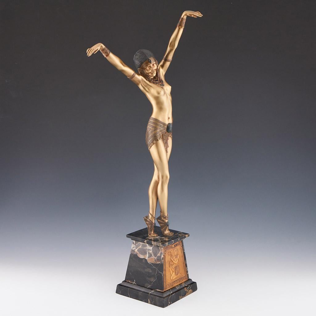 'Egyptian Dancer' Original Bronze Sculpture by Demetre Chiparus For Sale 1