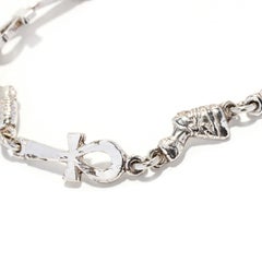 Egyptian Design Bracelet, Sterling Silver, Ankh Bracelet, Egypt