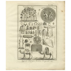 Egyptian Dress, Jewelry & Camel Transport – Antique Print of Egypt, 18th c.