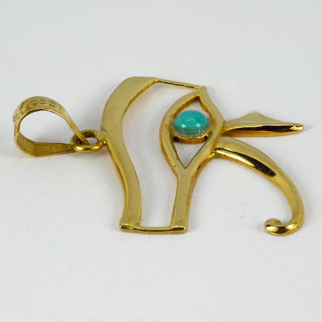 18k gold eye of horus pendant