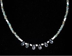 Egyptian Faience Beads with Six Critrine Briolettes