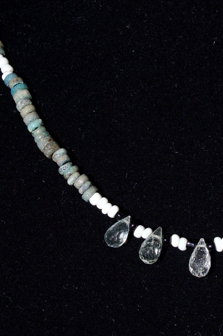 Egyptian Faience Beads with Six Critrine Briolettes For Sale (Free
