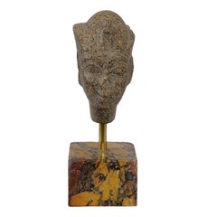 Egyptian Faux Porphyry Stone Bust on a Sienna Plinth, circa 1860