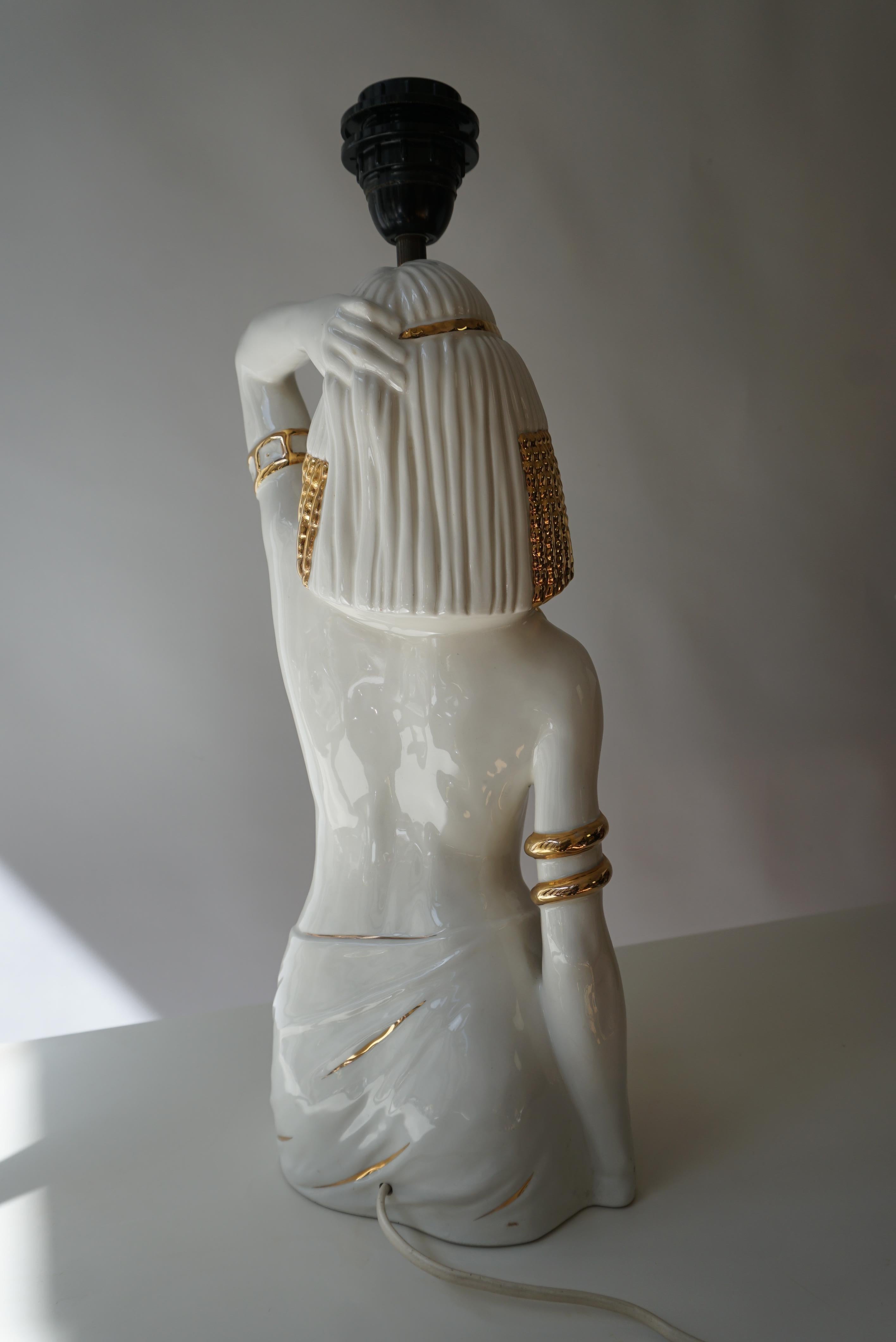 Hollywood Regency Egyptian Figural Lamp For Sale