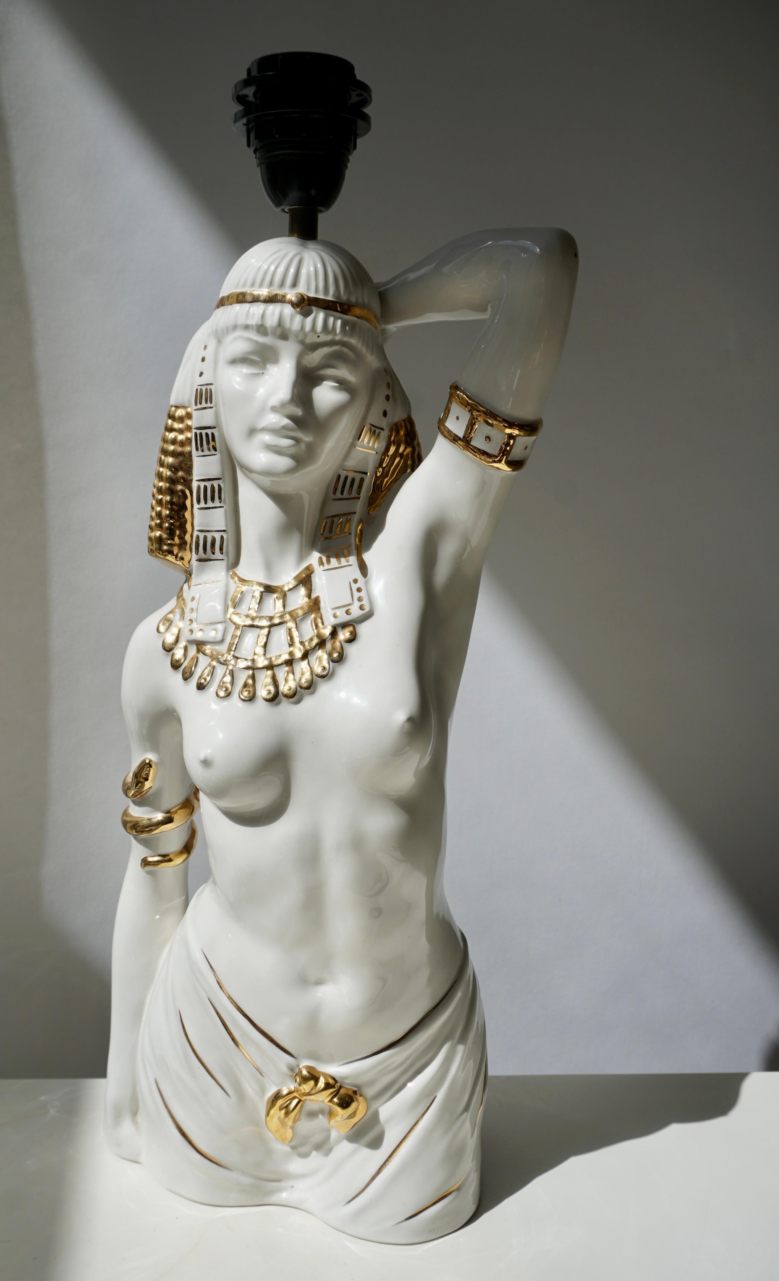 Italian Egyptian Figural Lamp For Sale