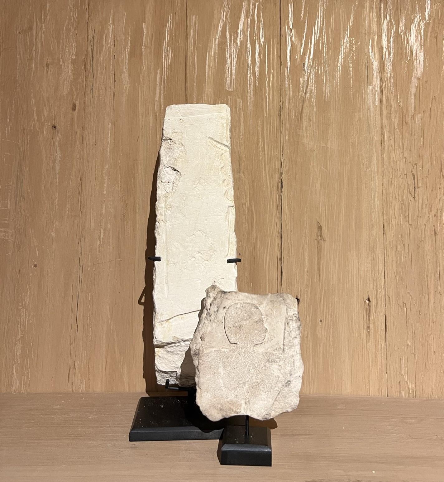 Egyptian figurative limestone architectural fragment  4
