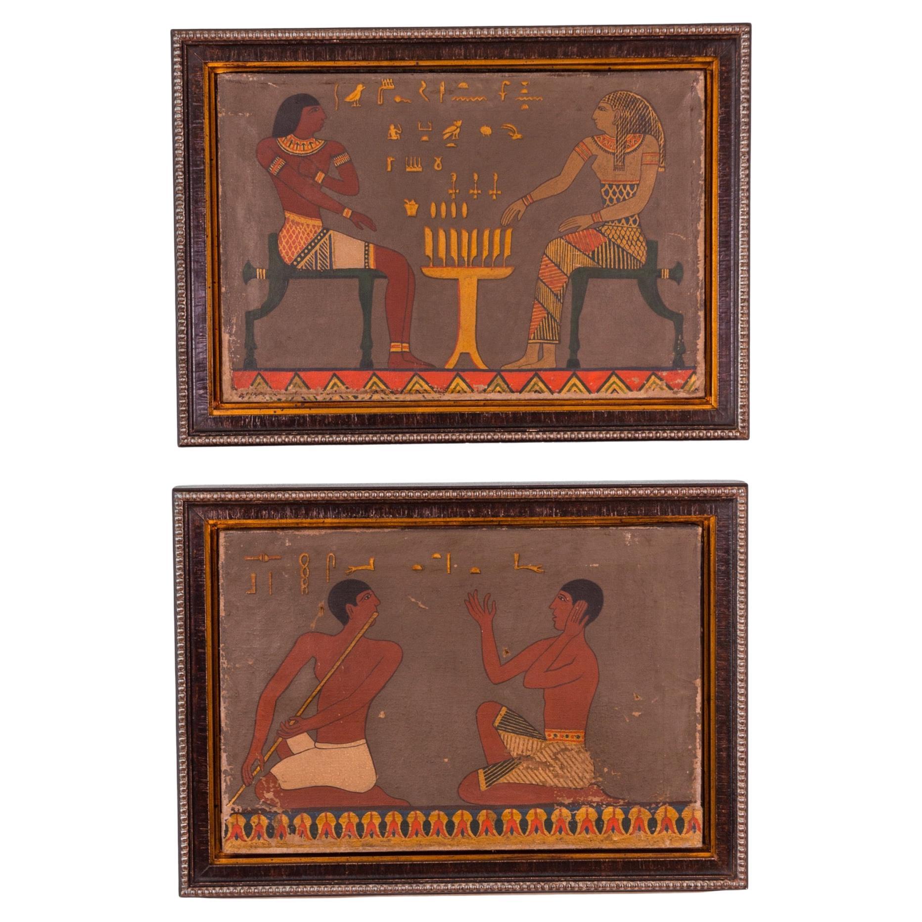 19th Century Egyptian Figures Continental Oil on Canvas