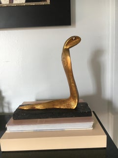 Egyptian Gilt Cobra Sculpture Bookend