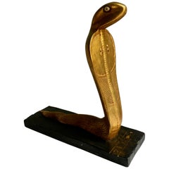 Egyptian Gilt Cobra Sculpture Bookend