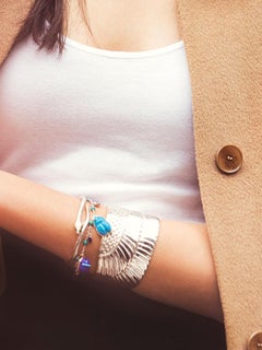 Egyptian Goddess Isis Wing Cuff in Sterling Silver