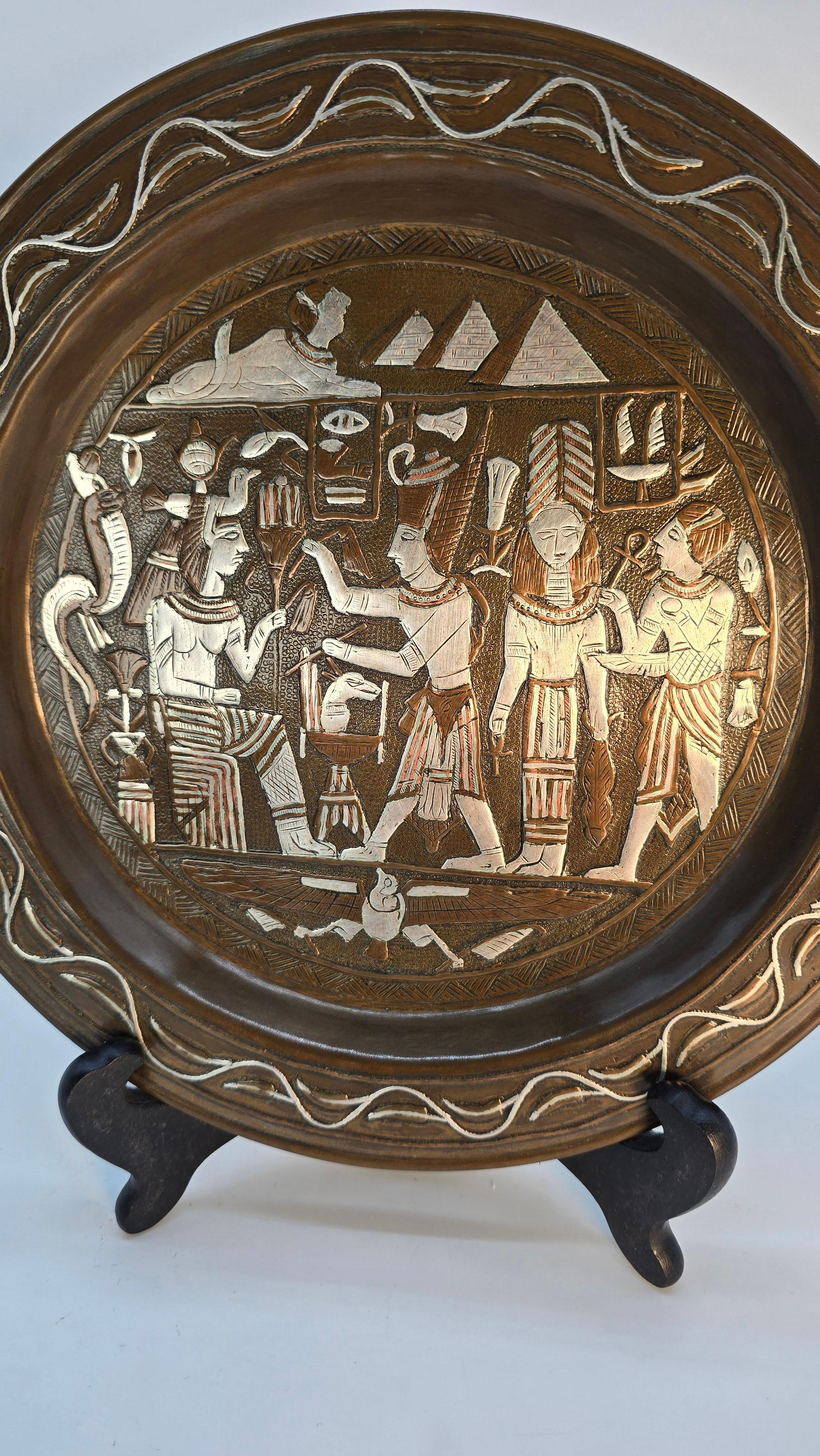 Egizio Caricatore egiziano Grand Tour Cairo ware in argento intarsiato, circa 1900 in vendita