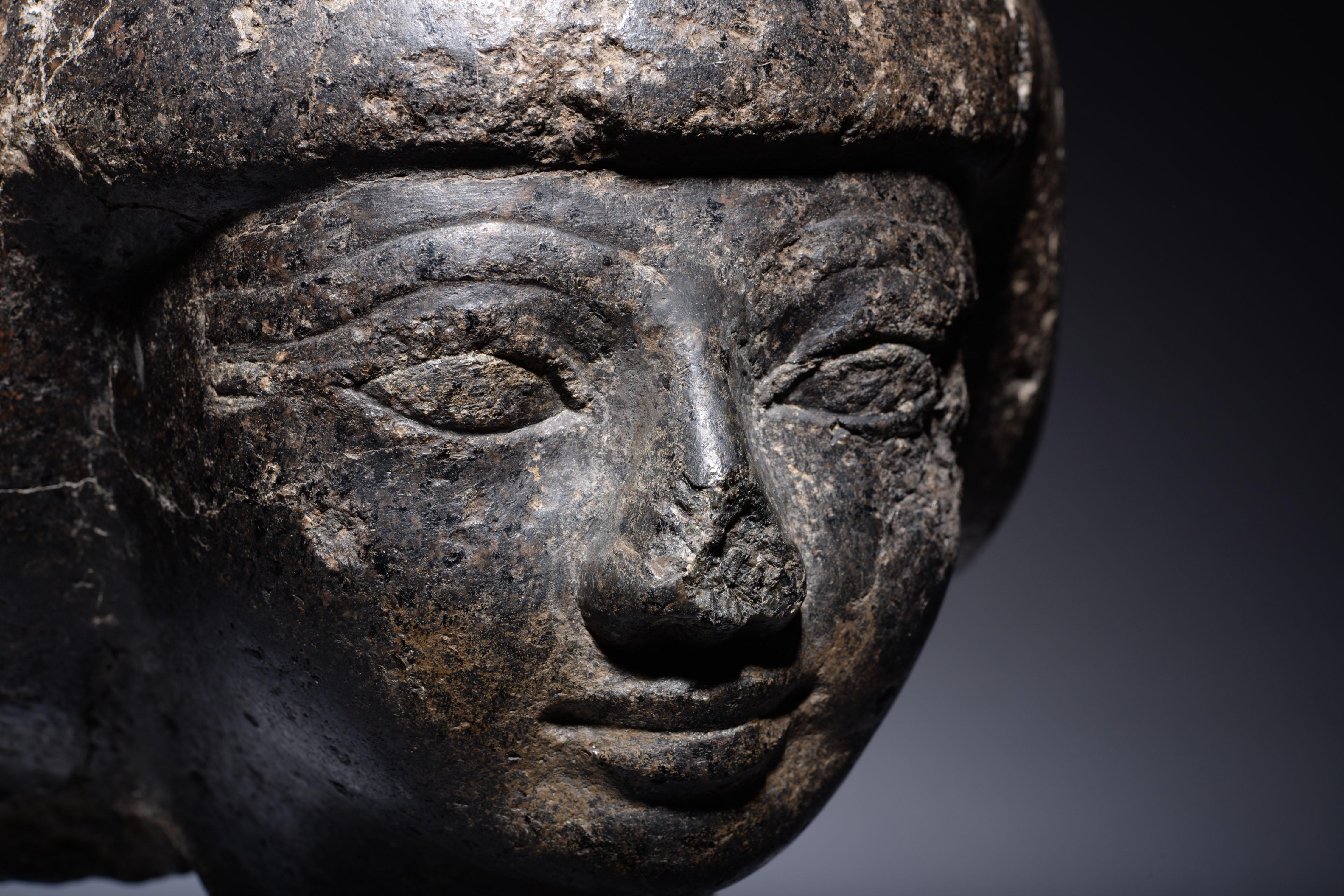 Ägyptisches Kopf eines Mannes (Granit) im Angebot