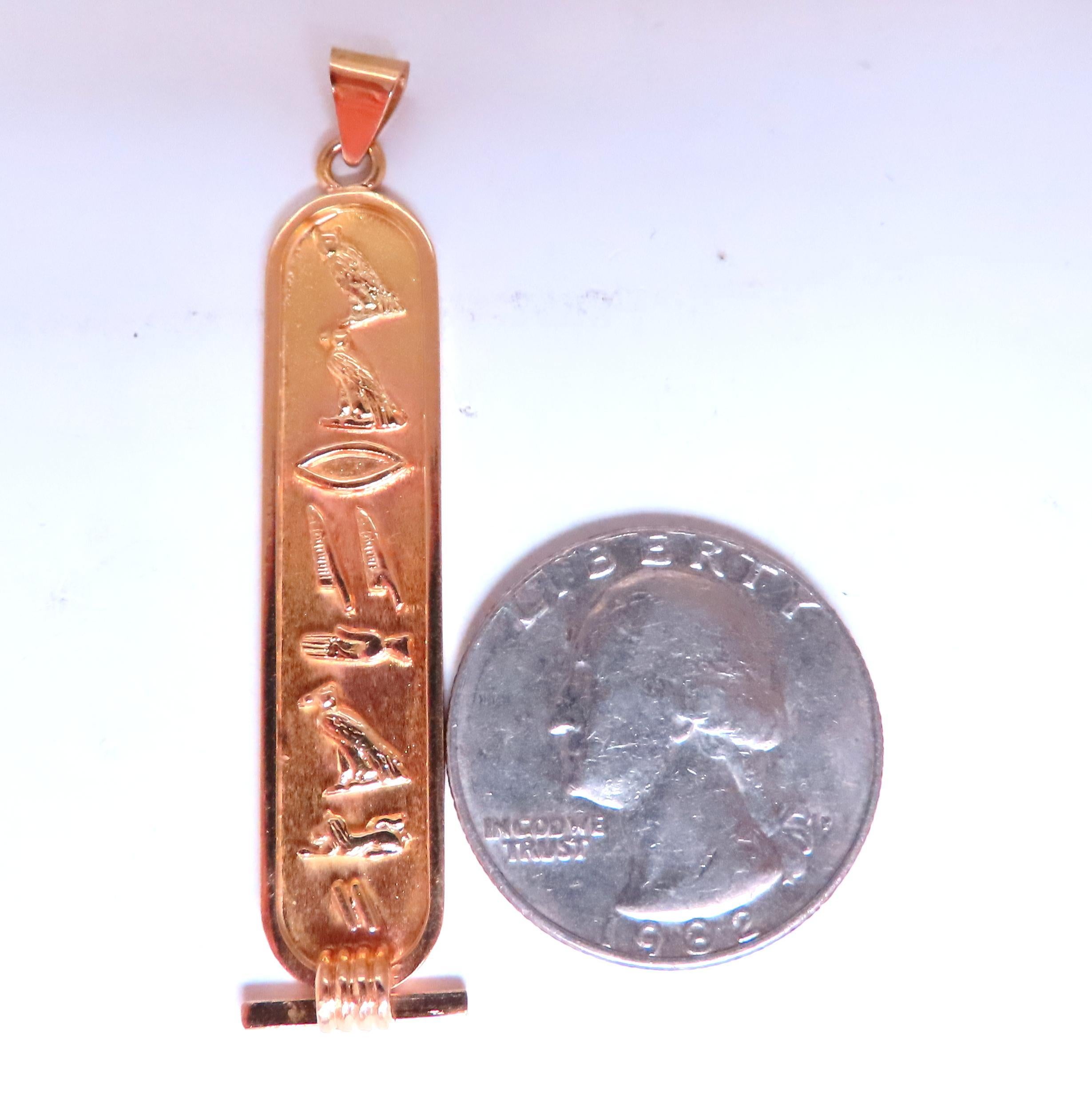 Contemporary Egyptian Hieroglyphic Name Peridot 18kt 12509 For Sale