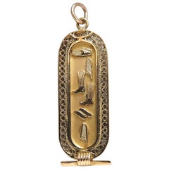 Egyptian Hieroglyphic Symbol Pendant 18 Karat