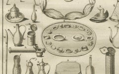 Egyptian Household Utensils – Antique Engraving of Domestic Tools, c.1776