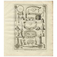 Egyptian Household Utensils – Antique Engraving of Domestic Tools, c.1776