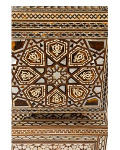 Egyptian Inlaid Chest on Stand