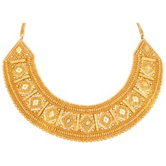 Egyptian-Inspired Gold Collar Necklace