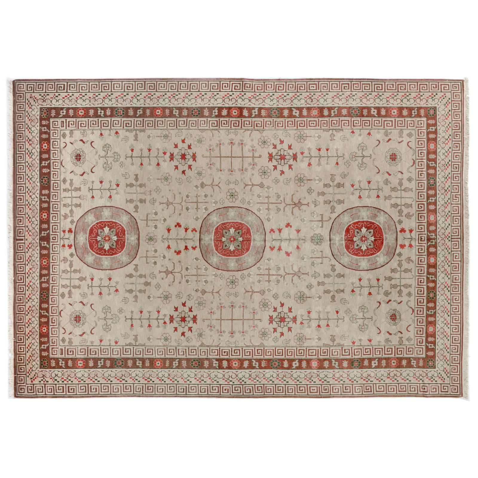 Hand-Knotted Egyptian Khotan Style Area Rug For Sale